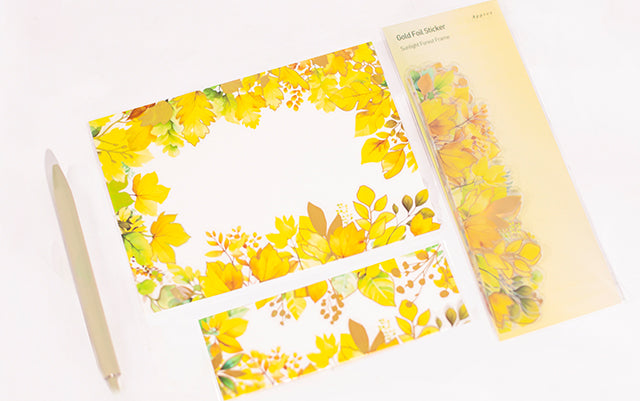 Sunlight Forest Frame Gold Foil Sticker