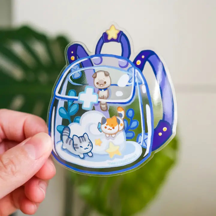 First Meow Kit Kittens Bag | Transparent Vinyl Sticker