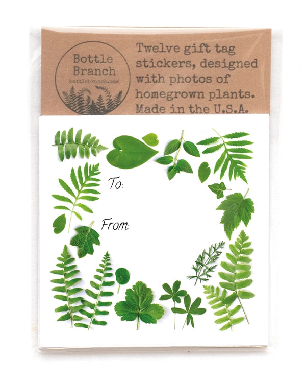 Ferns and Leaves | 12 Sticky Gift Tags