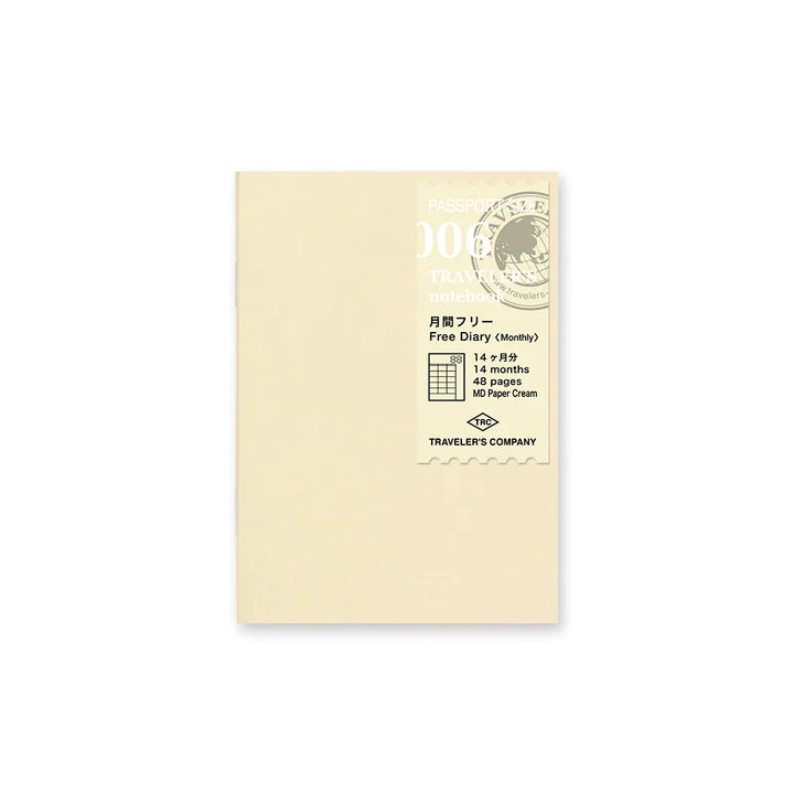 TRAVELER'S notebook 006 Free Diary Monthly Planner | Passport Size