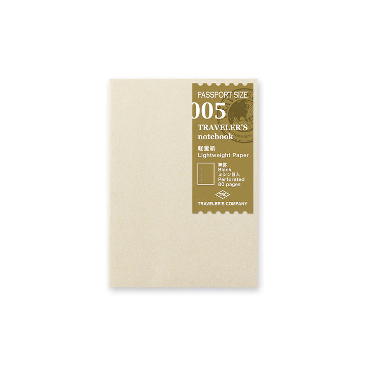 Traveler's Notebook 005 Lightweight Paper Notebook | Passport Size