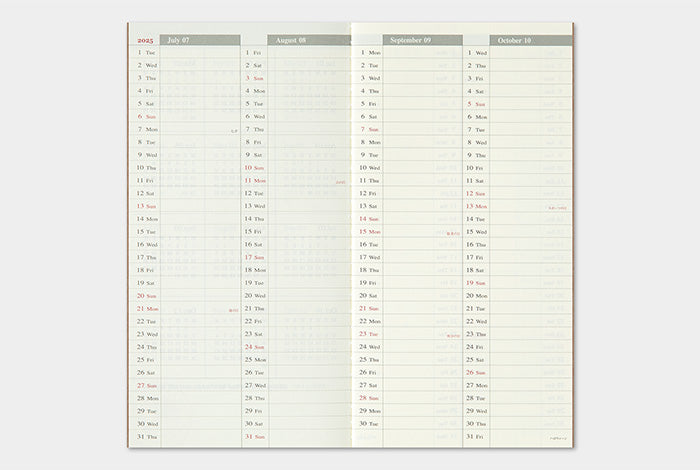 2025 Traveler's Weekly Vertical Planner | Regular Size