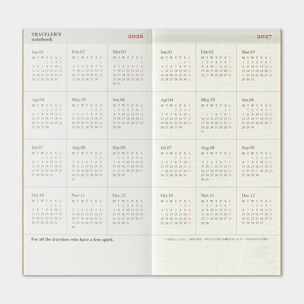 2026 Traveler's Weekly and Memo Planner | Regular Size