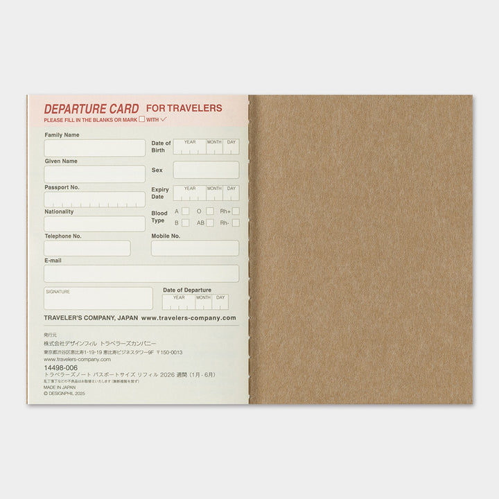2026 Traveler's Weekly Planner | Passport Size
