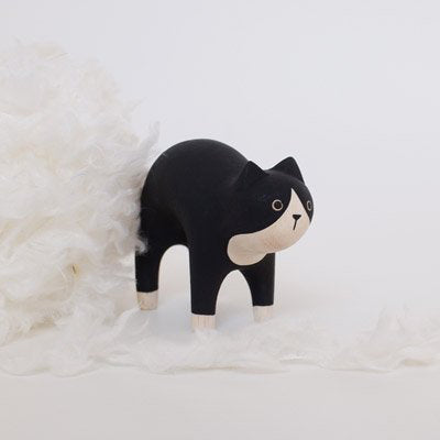 Tuxedo Cat Wooden Animal