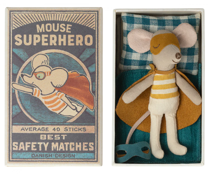 Super Hero Little Brother Mouse in a Matchbox