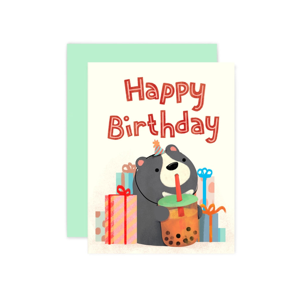 Boba Bear Birthday | Greeting Card