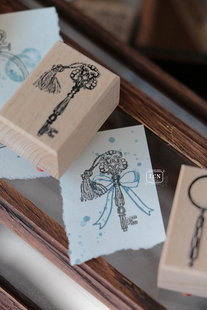 LCN Antique Key Wooden Stamp