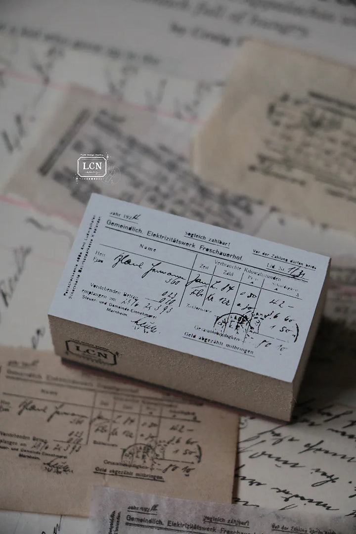 Mini Large Receipt Wooden Stamp