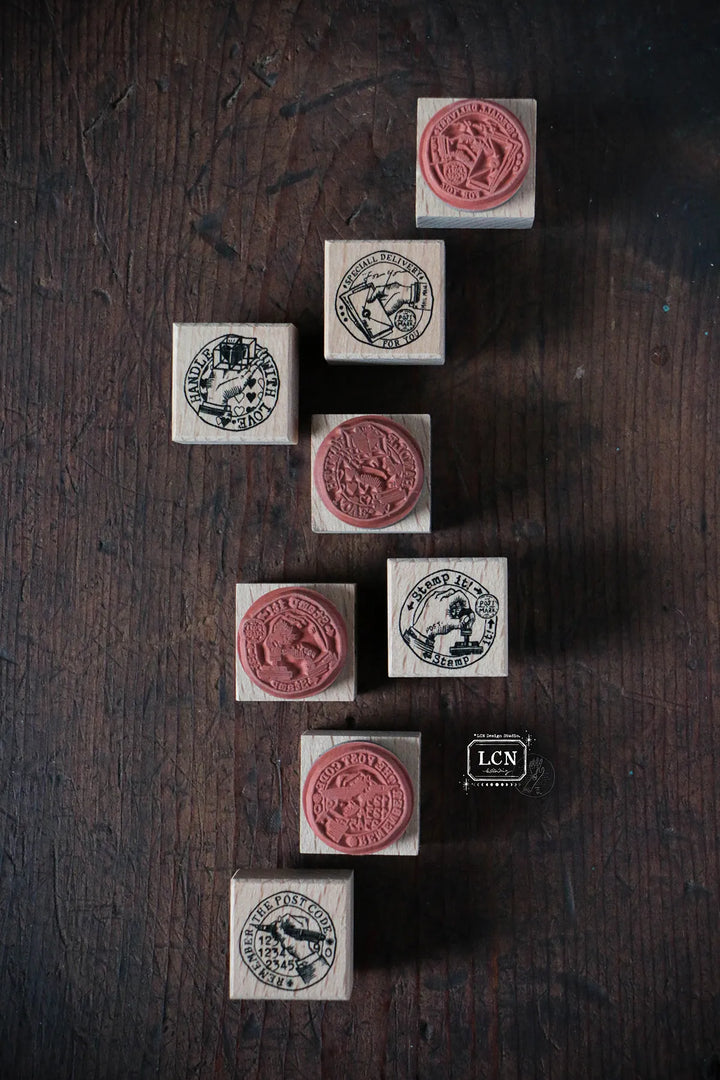Postal Sign II Wooden Stamp Set