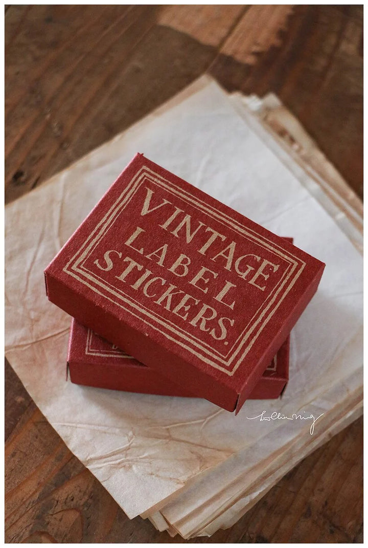 Red Vintage Label Sticker Box Set