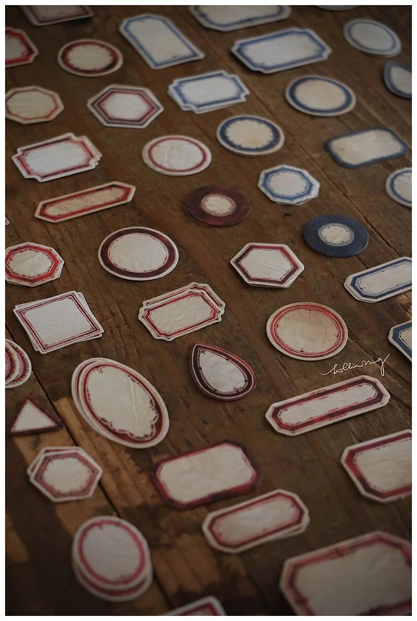 Red Vintage Label Sticker Box Set