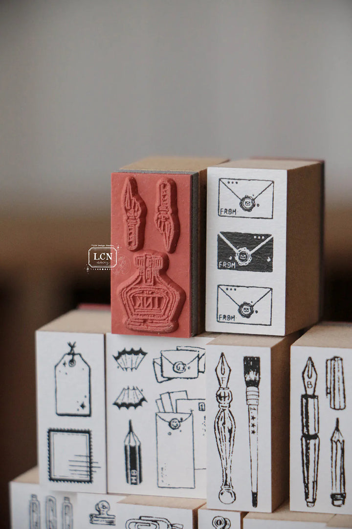 On the Desk II Wooden Stamp Set