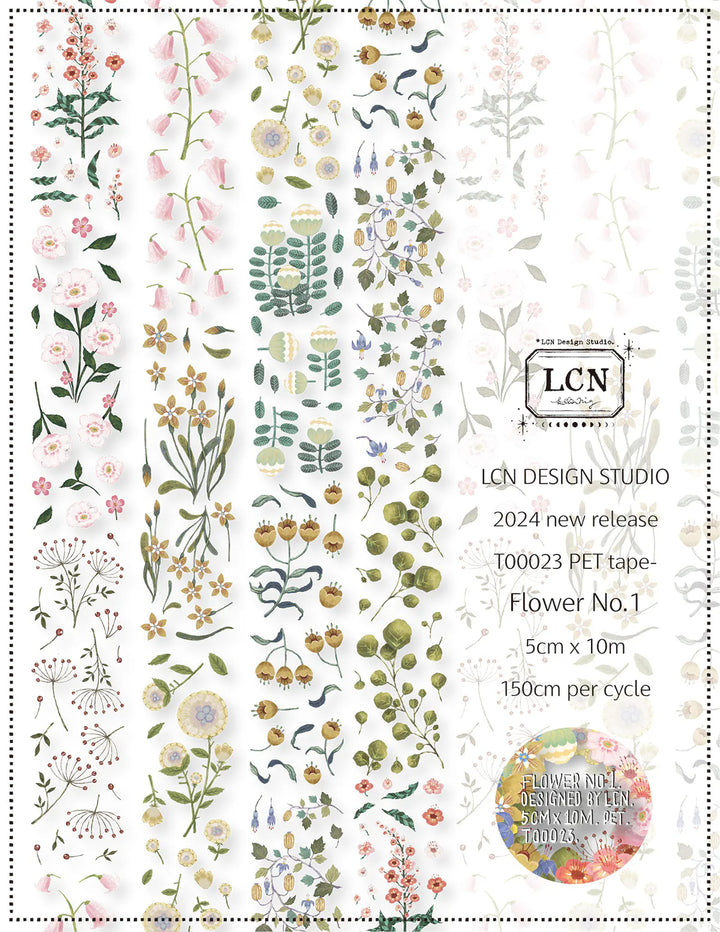 Flower No.1 UV Printing Matte PET Tape