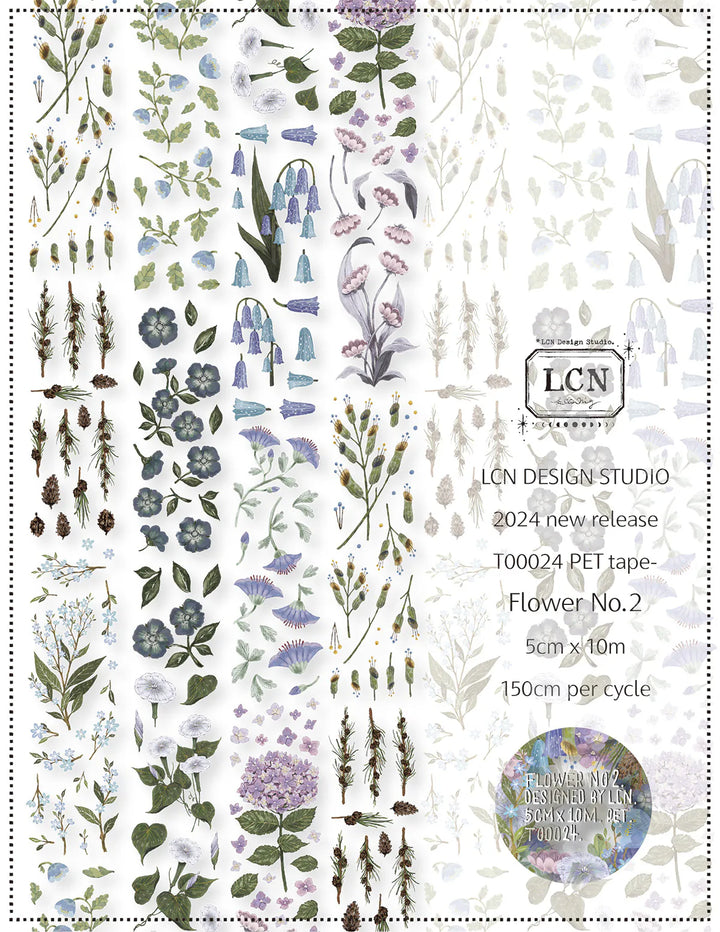 Flower No.2 UV Printing Matte PET Tape