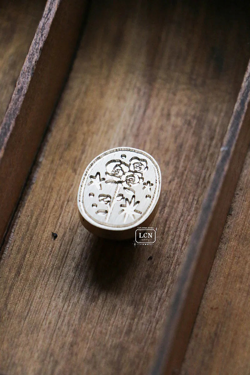 LCN Long Stem Rose Wax Seal Stamp with Handle