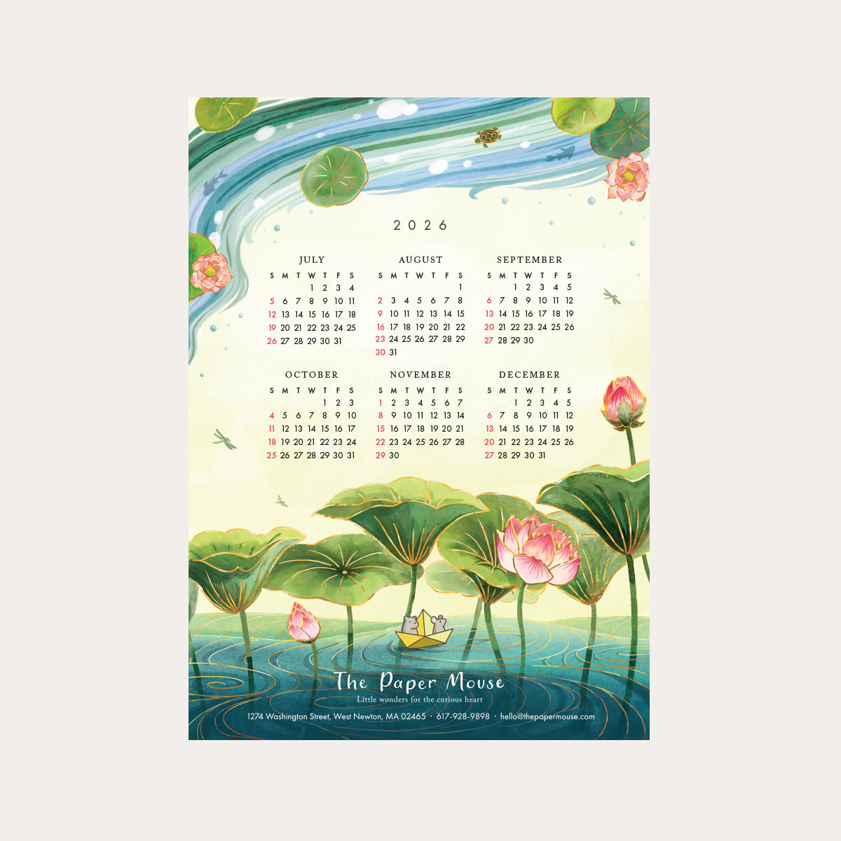 Callender Card 2026 Calendar Card – The Paper Mouse