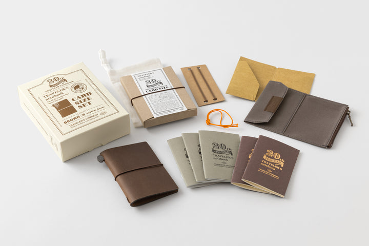 TRAVELER’S notebook Card Size 20th Anniversary Set | Brown | Limited Edition