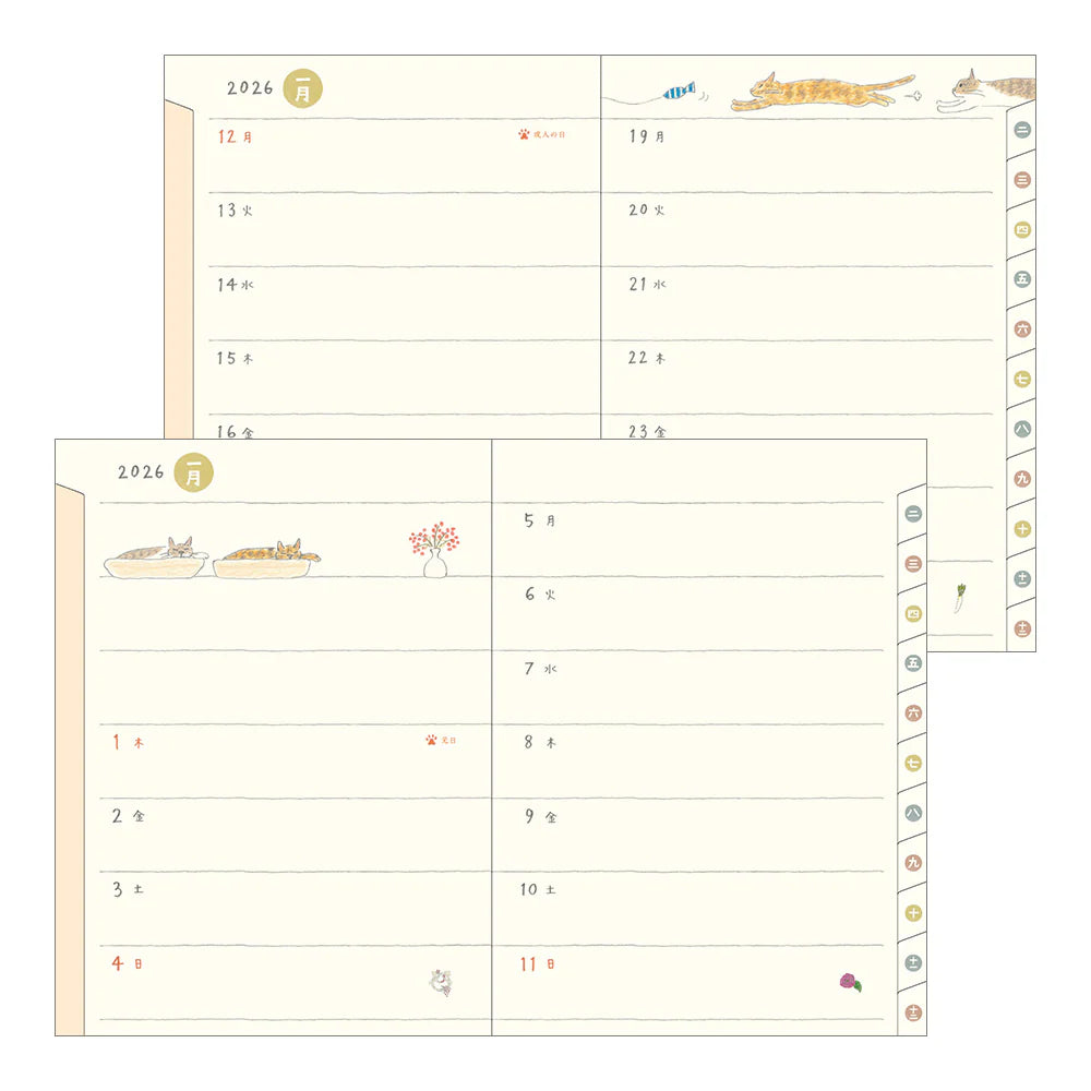 2026 Pocket Weekly Diary | Cat