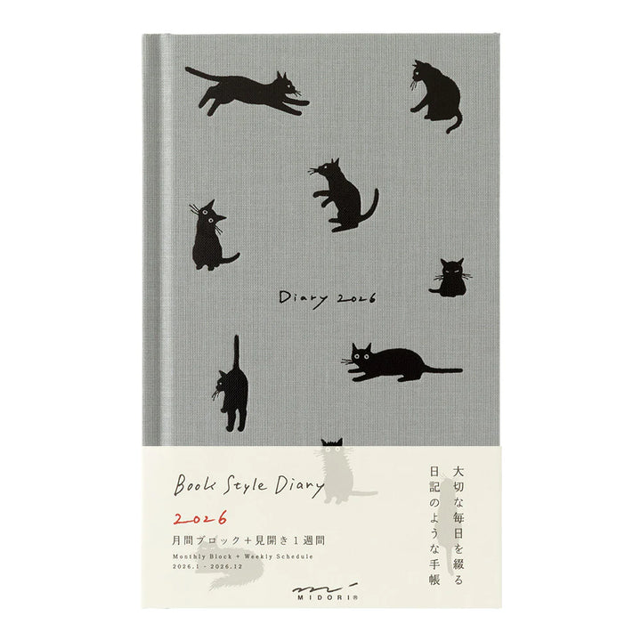 2026 Weekly Diary Book | Gray Cat