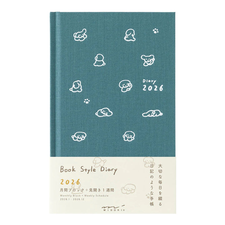 2026 Weekly Diary Book | Teal Dog