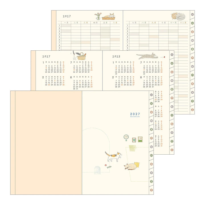 Midori 2026 Pocket B6 Weekly Diary | Cat