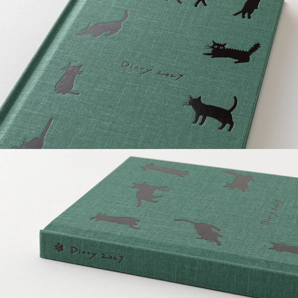 Midori 2027 Weekly Diary Book | Green Cat