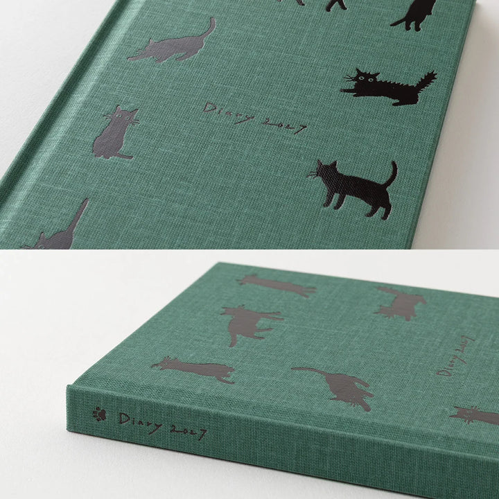 Midori 2027 Weekly Diary Book | Green Cat