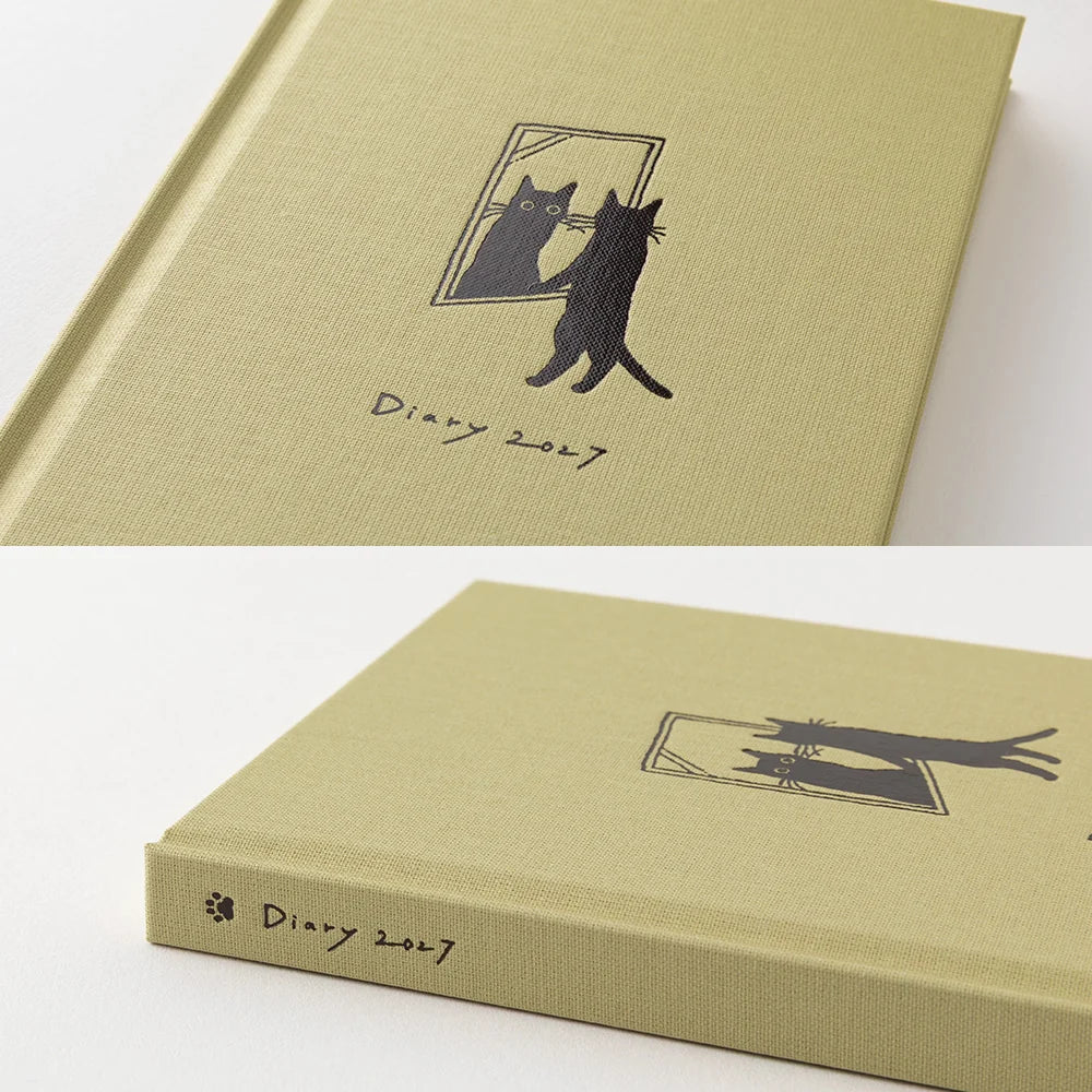 Midori 2027 Weekly Diary Book | Beige Cat