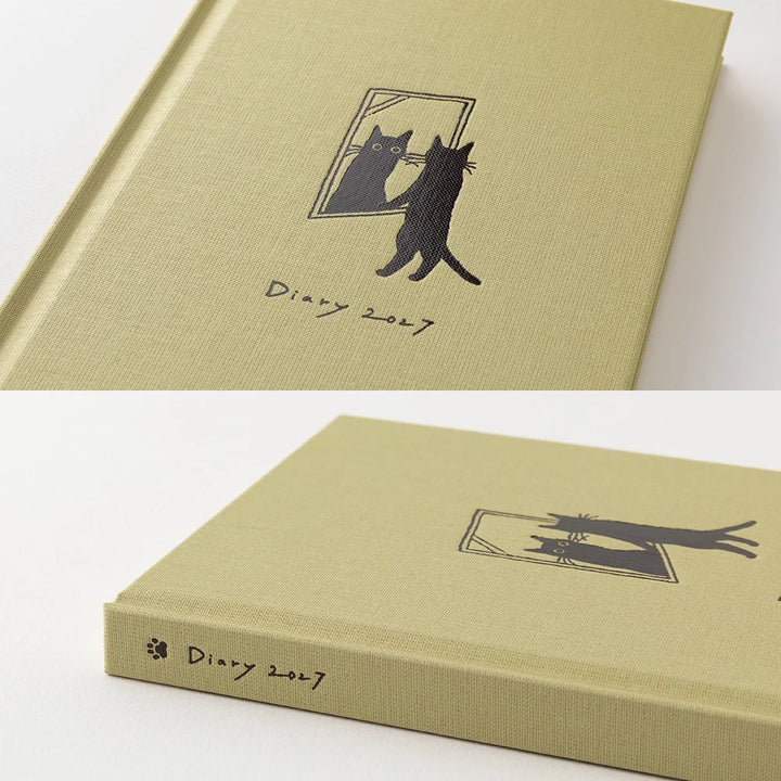 Midori 2027 Weekly Diary Book | Beige Cat
