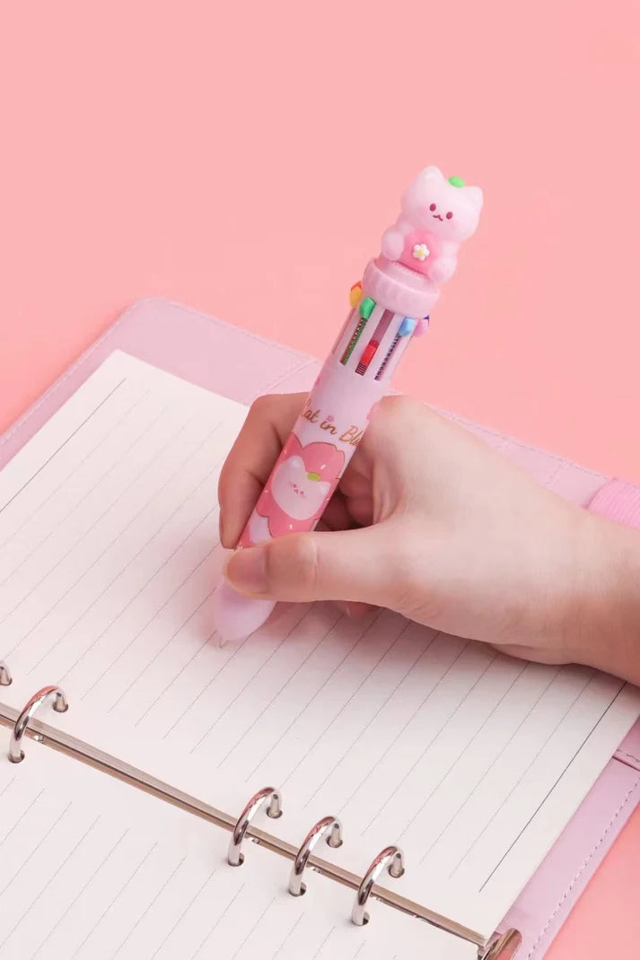 Sakura Blossom Cat Multicolor Pen