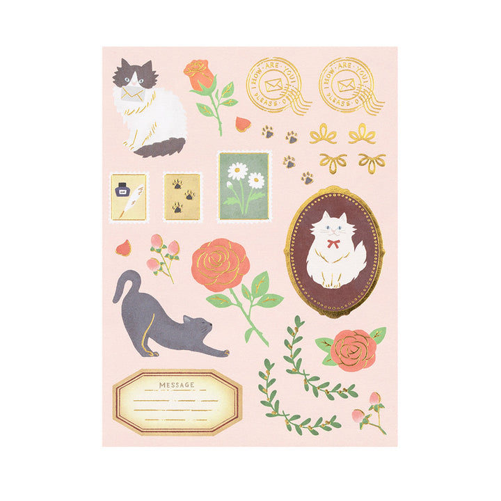 Cats and Flowers Collage Letter Set