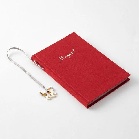 Midori Diary with Cat Embroidery Bookmark