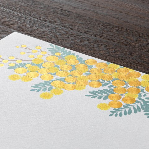 Spring Mimosa Letter Pad | Foiled-Stamp Paper
