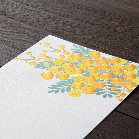 Spring Mimosa Message Pad | Foiled-Stamp Paper