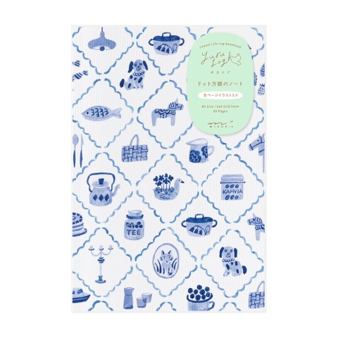 Blue Nordic Yuru Log Dot Grid Notebook
