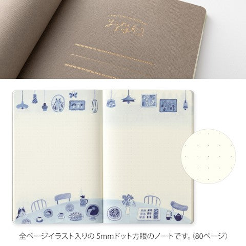Blue Nordic Yuru Log Dot Grid Notebook