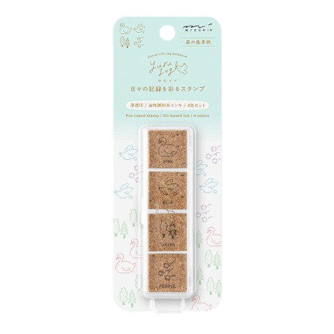 Yuru Log Pre-Inked Paintable Stamp | Forest