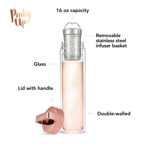 Blair Glass Travel Bottle with Tea Infuser