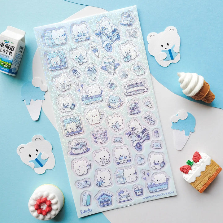 Sweet Cafe Bears Sticker Sheet