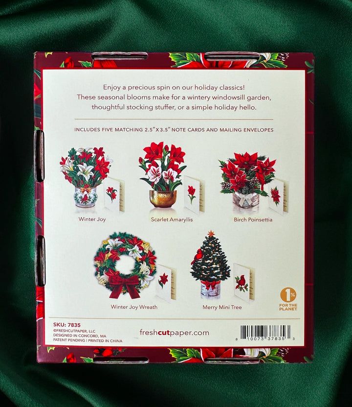 Holiday Bouquet Collection Mini Pop-Up Cards | Assorted 5 Card Set