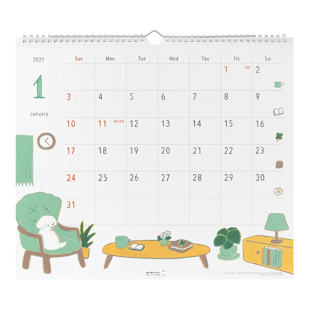 Midori 2027 Wall Calendar | Dog