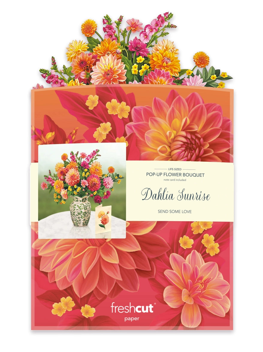 Dahlia Sunrise Large Pop-Up Card