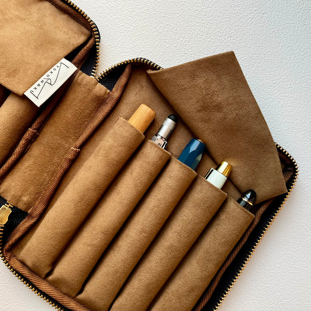 Kyoku Haku Begonia Window Weave 10 Pens Zipper Case | Sky Blue
