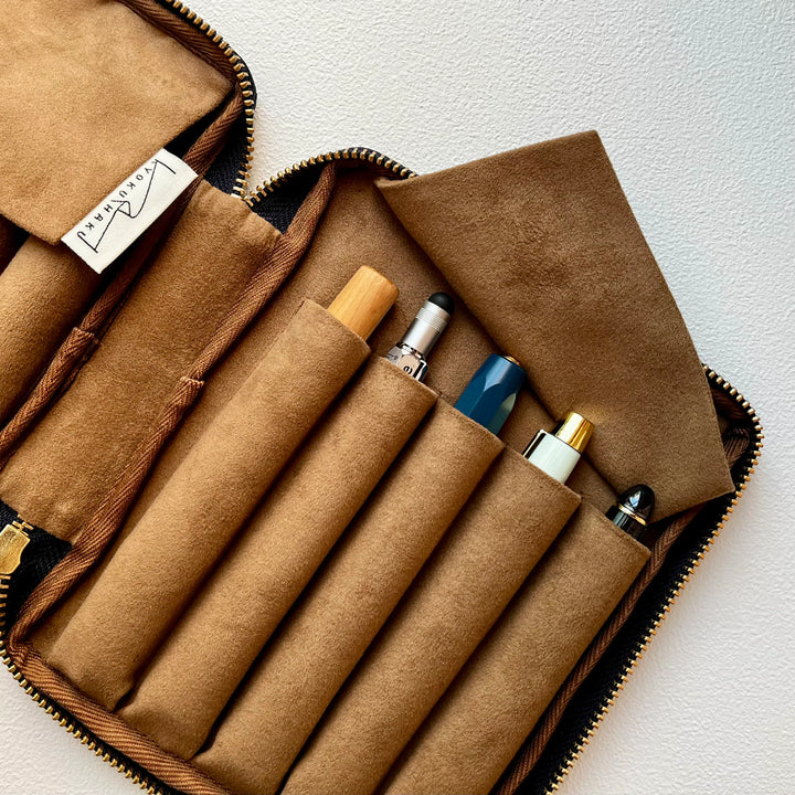 Kyoku Haku Begonia Window Weave 10 Pens Zipper Case | Sky Blue