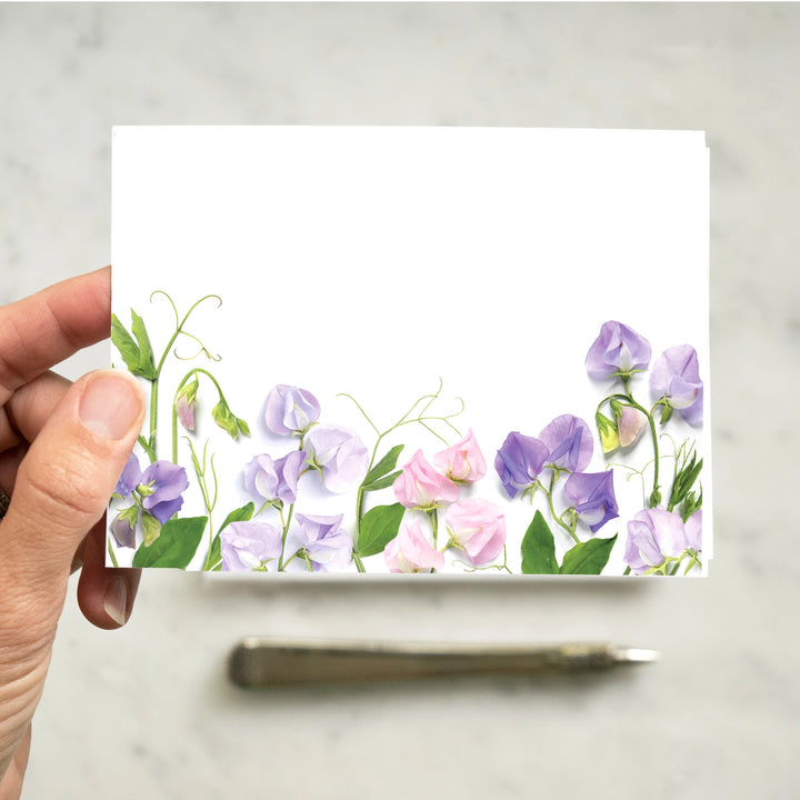 Sweet Peas | 8 Flat Card Set