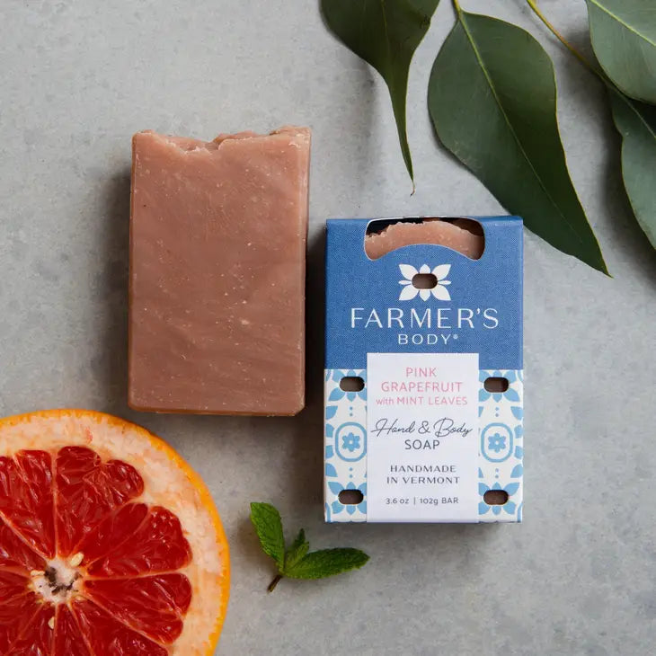 Pink Grapefruit with Mint Leaves Bar Soap