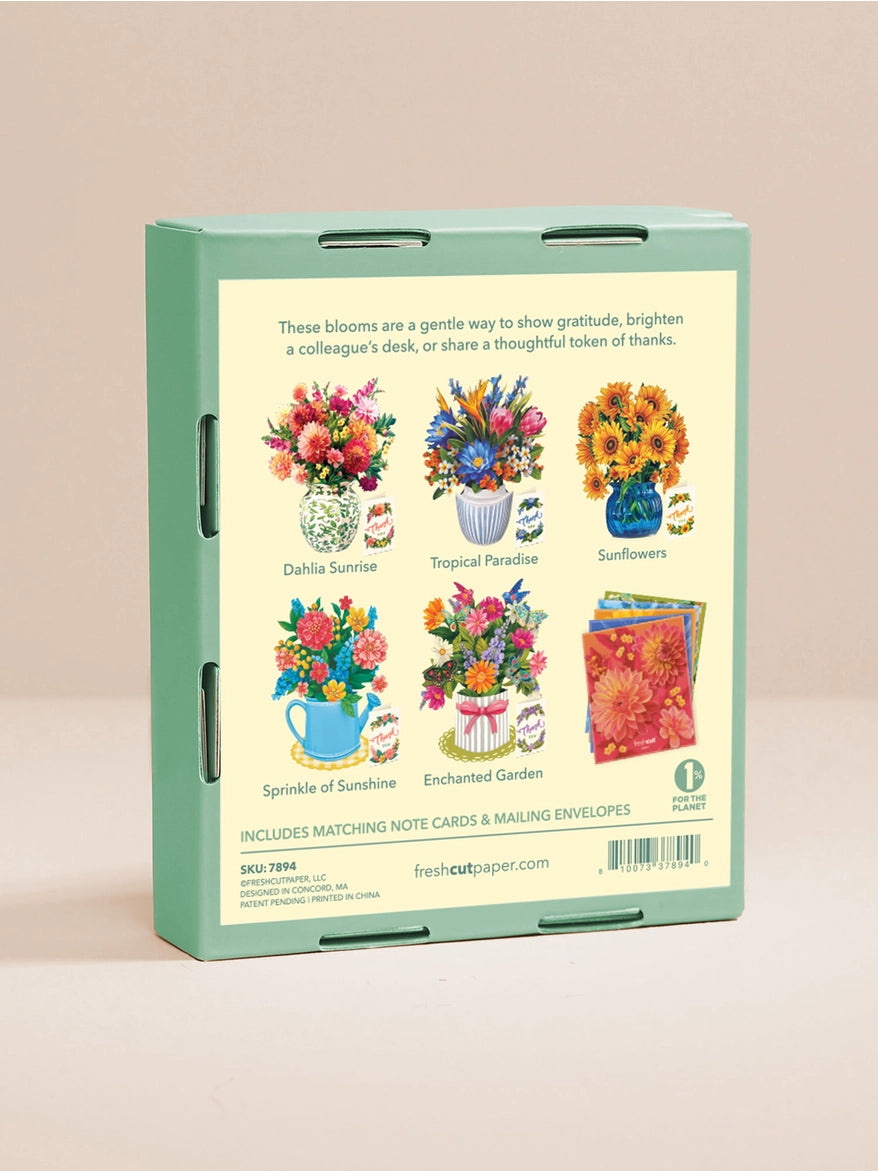 Thank You Bouquet Mini Pop-Up Cards | Assorted 5 Card Set
