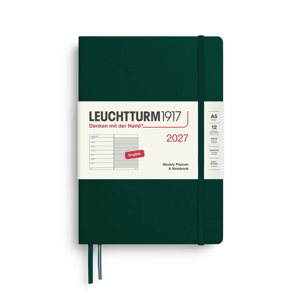 2027 Weekly Planner and Notebook | Forest Green