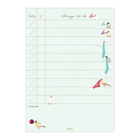 Bird To-Do Memo Pad